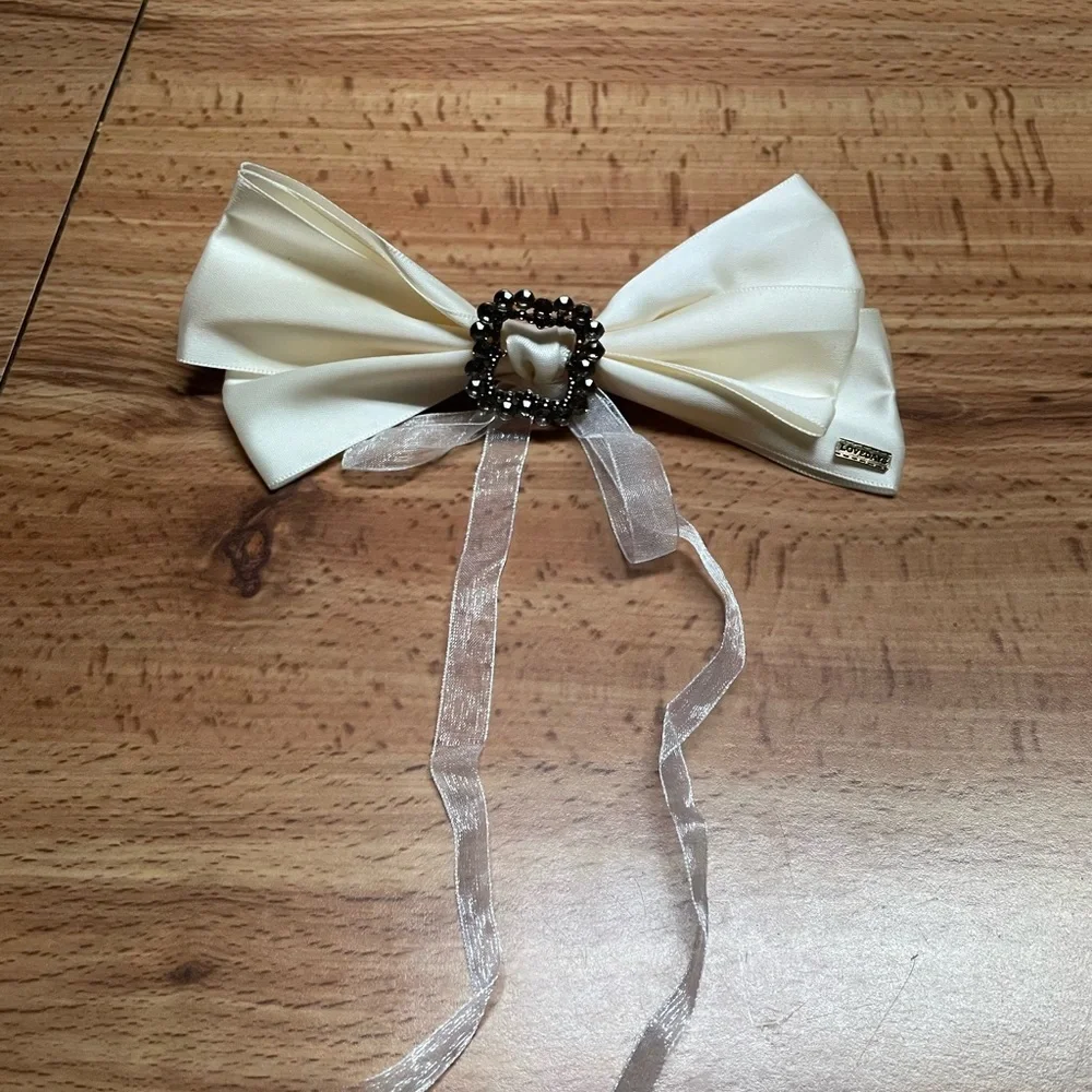 Satin Buckle Bow French Barrette Hair Clip